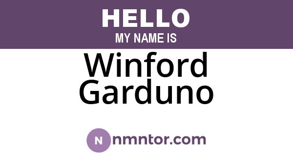 Winford Garduno