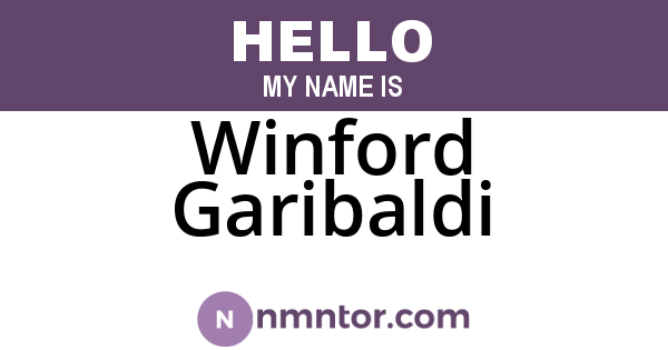 Winford Garibaldi