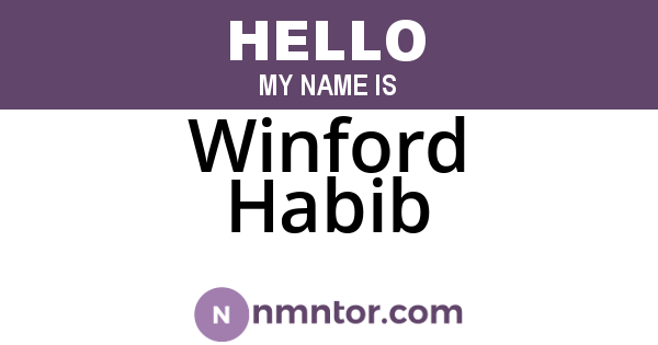 Winford Habib