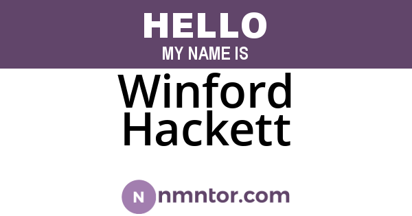 Winford Hackett