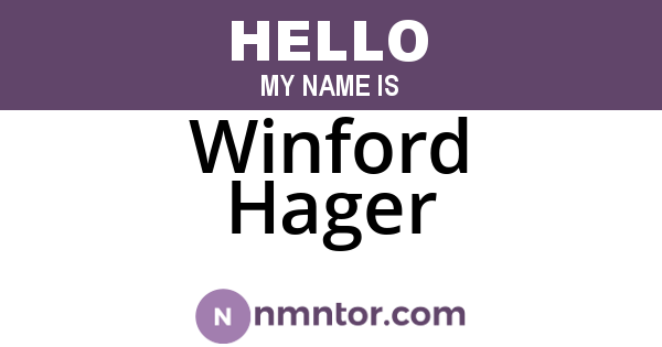 Winford Hager