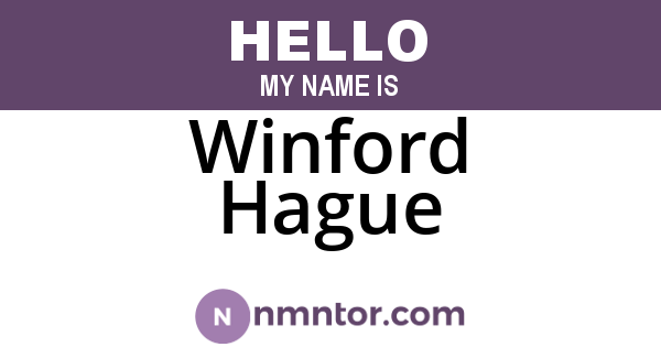 Winford Hague