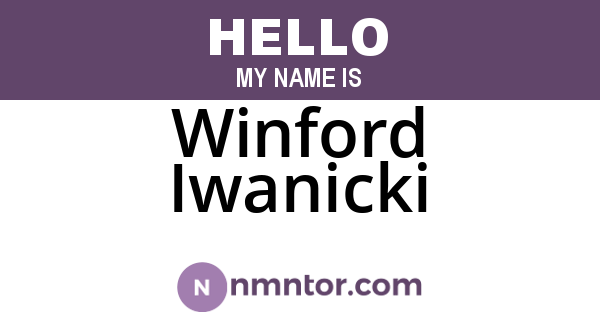 Winford Iwanicki