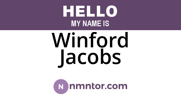 Winford Jacobs