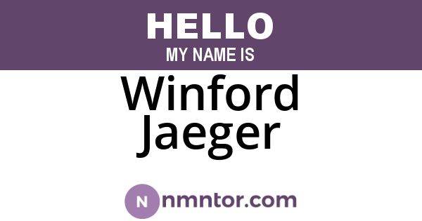 Winford Jaeger