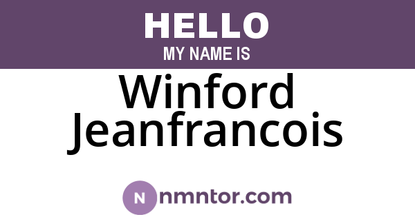 Winford Jeanfrancois