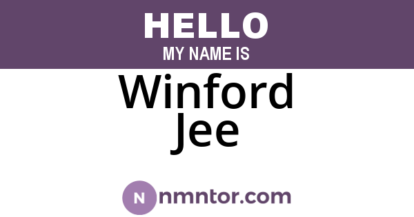 Winford Jee