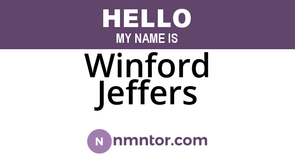 Winford Jeffers