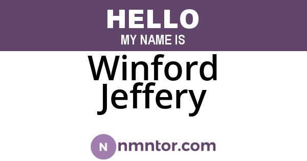 Winford Jeffery