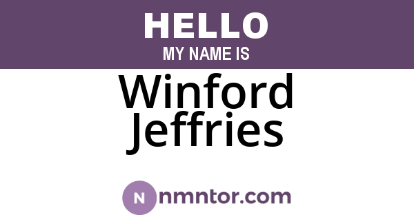 Winford Jeffries