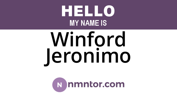 Winford Jeronimo