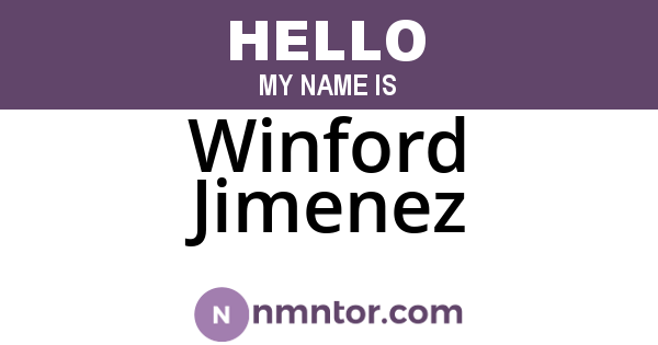 Winford Jimenez