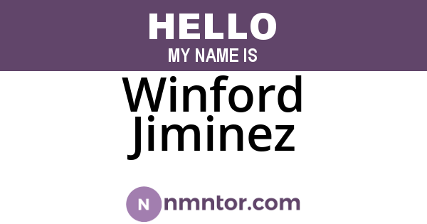 Winford Jiminez