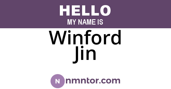 Winford Jin
