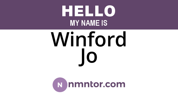 Winford Jo