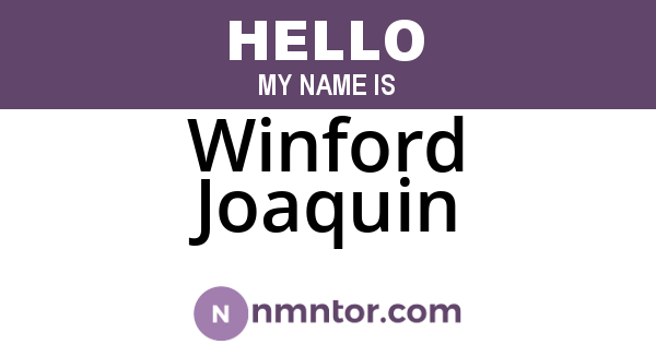 Winford Joaquin