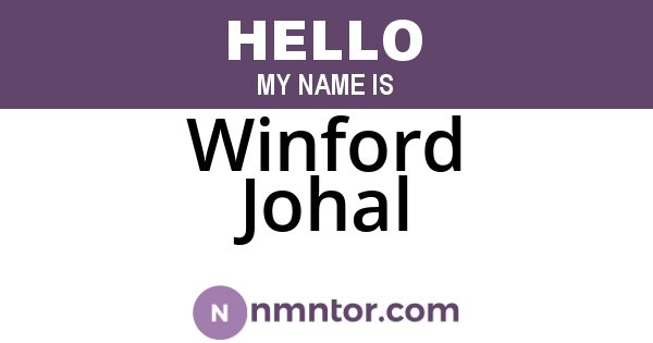 Winford Johal