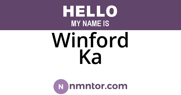 Winford Ka