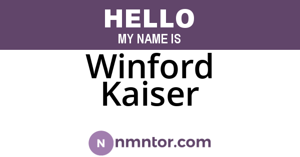 Winford Kaiser
