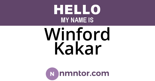 Winford Kakar