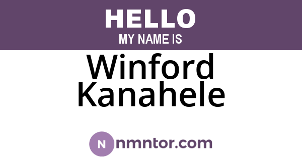 Winford Kanahele