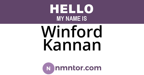 Winford Kannan
