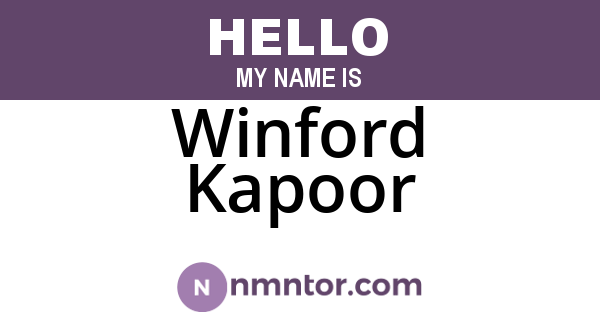 Winford Kapoor