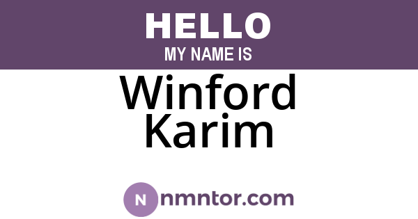Winford Karim