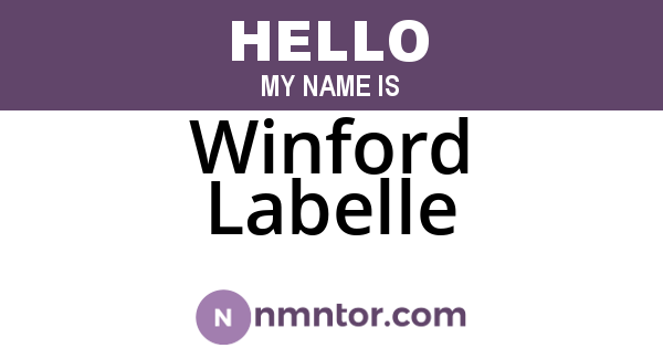 Winford Labelle