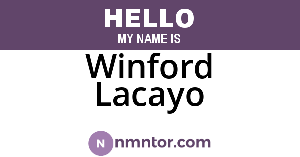 Winford Lacayo
