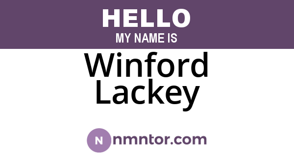 Winford Lackey