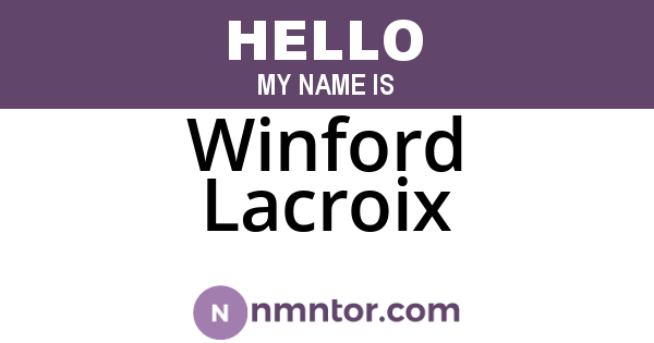 Winford Lacroix