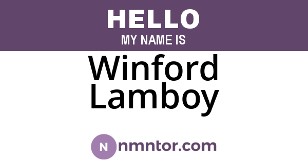Winford Lamboy
