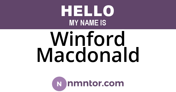 Winford Macdonald