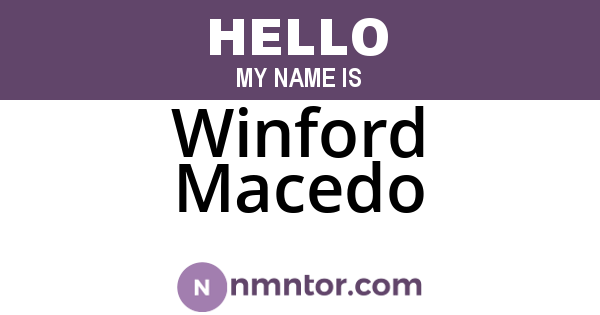 Winford Macedo