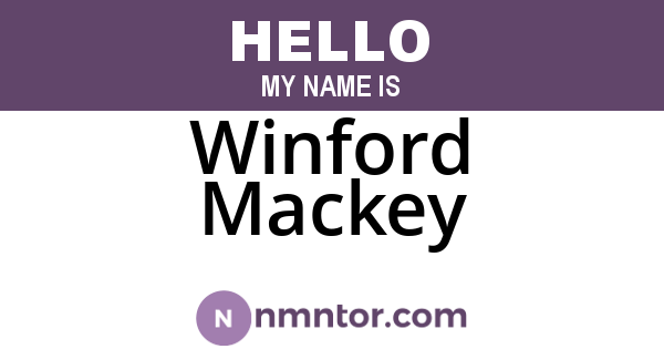 Winford Mackey