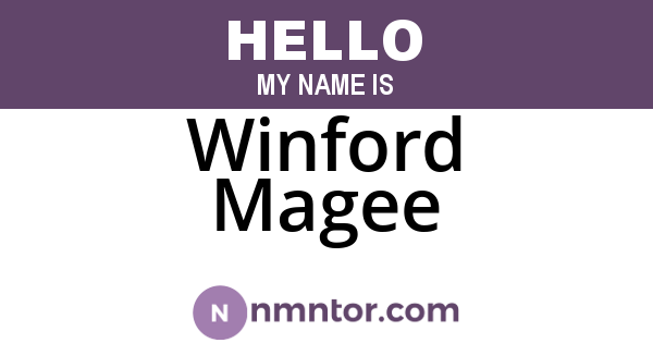 Winford Magee