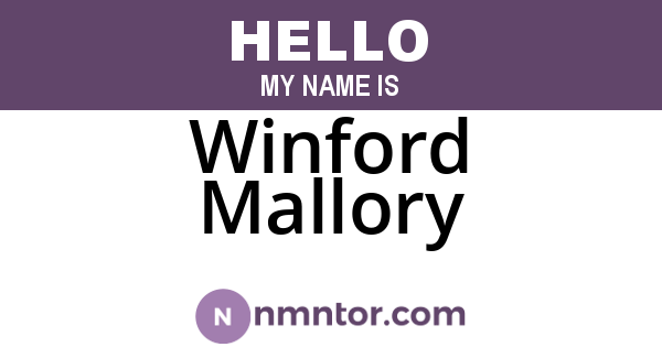 Winford Mallory
