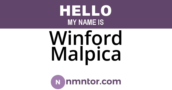 Winford Malpica