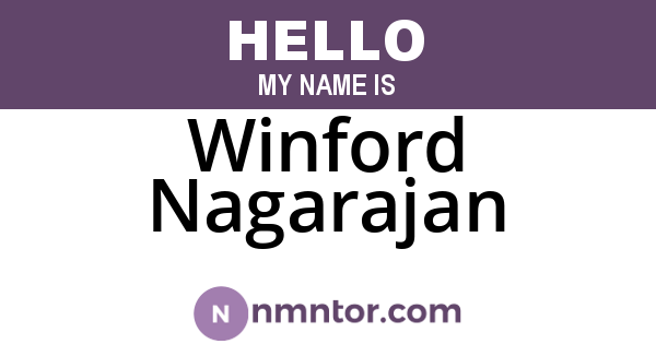 Winford Nagarajan