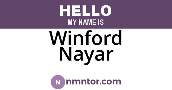 Winford Nayar
