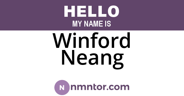 Winford Neang