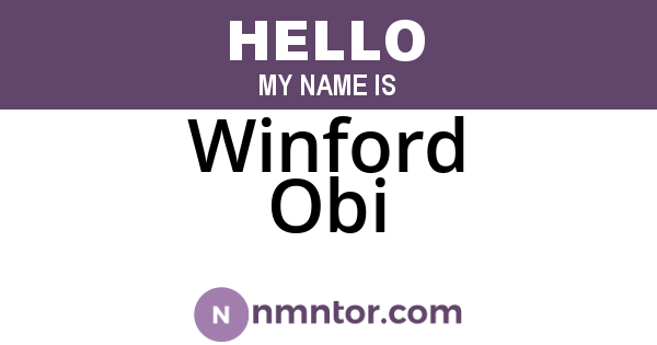 Winford Obi