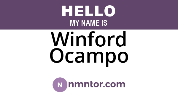 Winford Ocampo