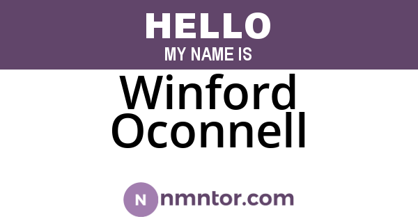 Winford Oconnell