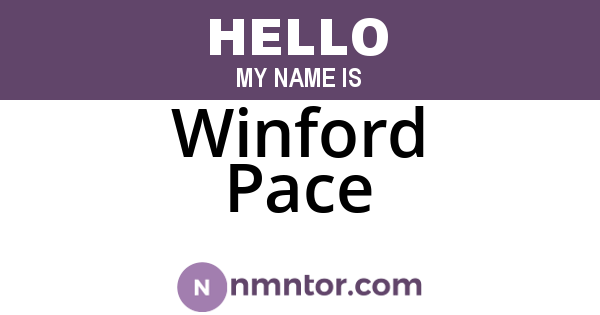 Winford Pace
