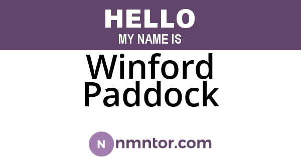 Winford Paddock