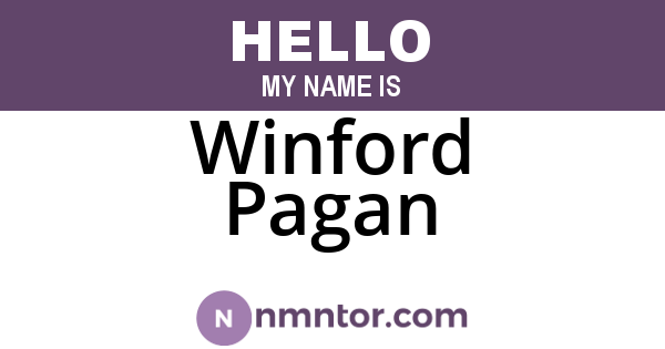 Winford Pagan