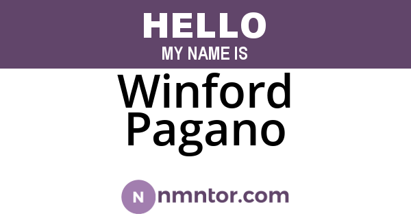 Winford Pagano