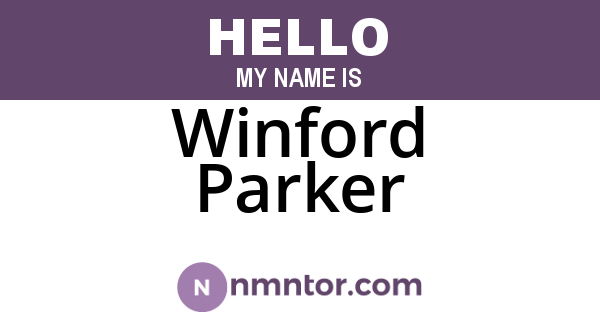 Winford Parker